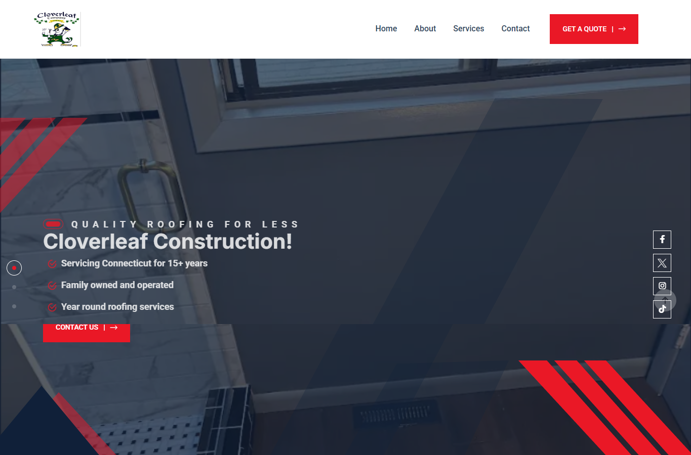 Cloverleaf Construction Roofing Website